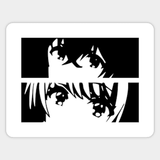 KZ3 D9 Kimizero Our Dating Story Keiken Zumi Cute Couple Black and White Anime Eyes Characters Kashima Ryuuto / Ryuto and Runa Shirakawa Vector Gifts x October 2023 Sticker